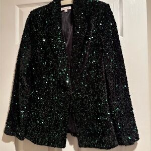 NWOT Sequin Emerald Green Jacket